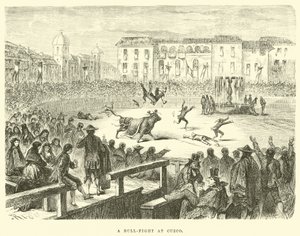 A Bull-Fight at Cuzco by Edouard Riou
